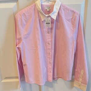 J. Crew Light Pink and White Button-Down Shirt